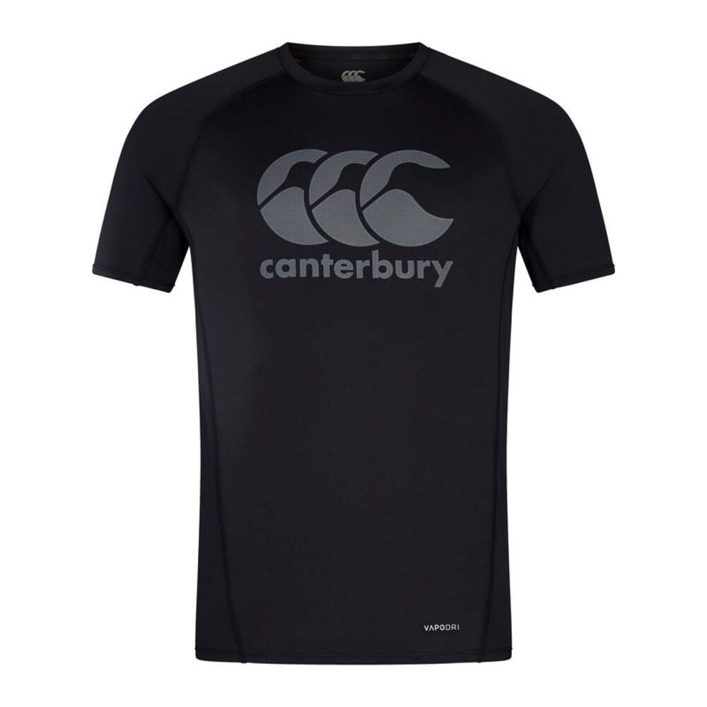 Canterbury Mens Big Logo Super Light T-Shirt / Black/Gunmetal Gray